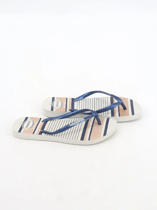 Kid's Boy Printed Slippers,White/Navy