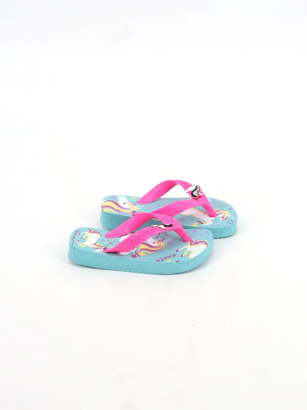 Kid's Girl Graphic Printed Slippers,Pink/Light Blue