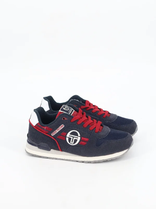 Men's Brand Logo Embroidered Sneakers,Navy