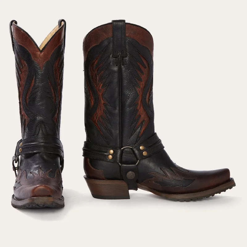 Biker Outlaw Oiled Leather Cowboy Boot