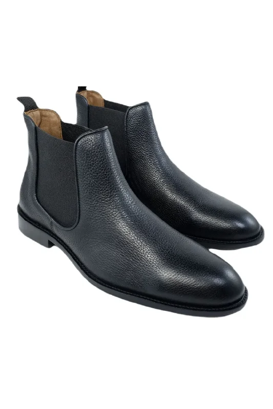 Brisbane Tumbled Calfskin Chelsea Boot in Black by Alan Payne Footwear