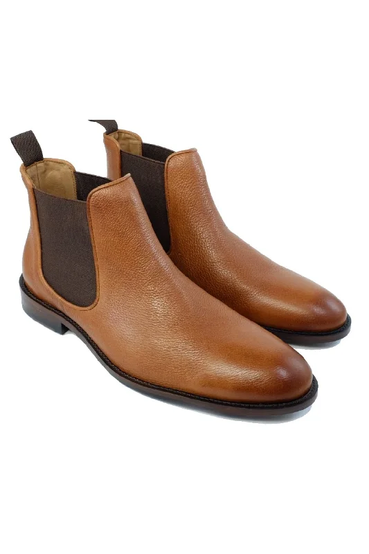 Brisbane Tumbled Calfskin Chelsea Boot in Mahogany by Alan Payne Footwear