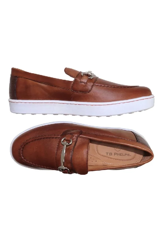 Clubhouse 'Bridge Bits®' Leather Golf Slip-On Sneaker in Pecan by T.B. Phelps