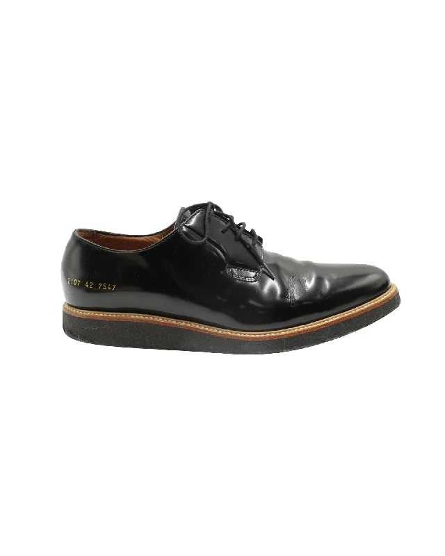 Common Projects Lace-up Derby Shoes in Black Leather