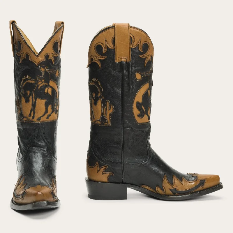 Faye Cowgirl & Horse Underlay Leather Boot