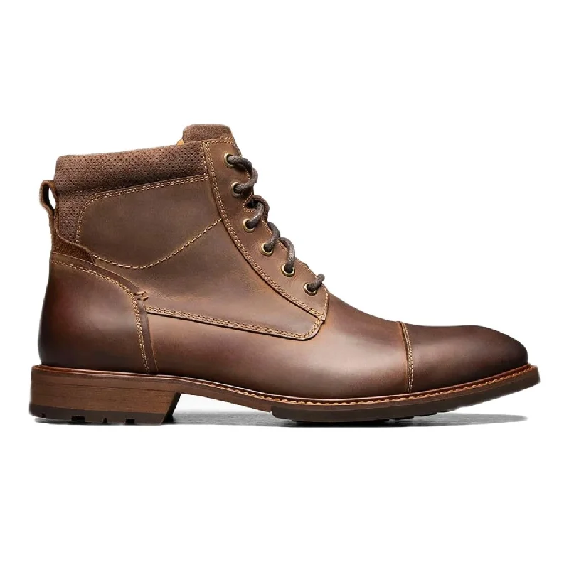 Florsheim Men's Lodge Cap Boot Brown Crazy Horse