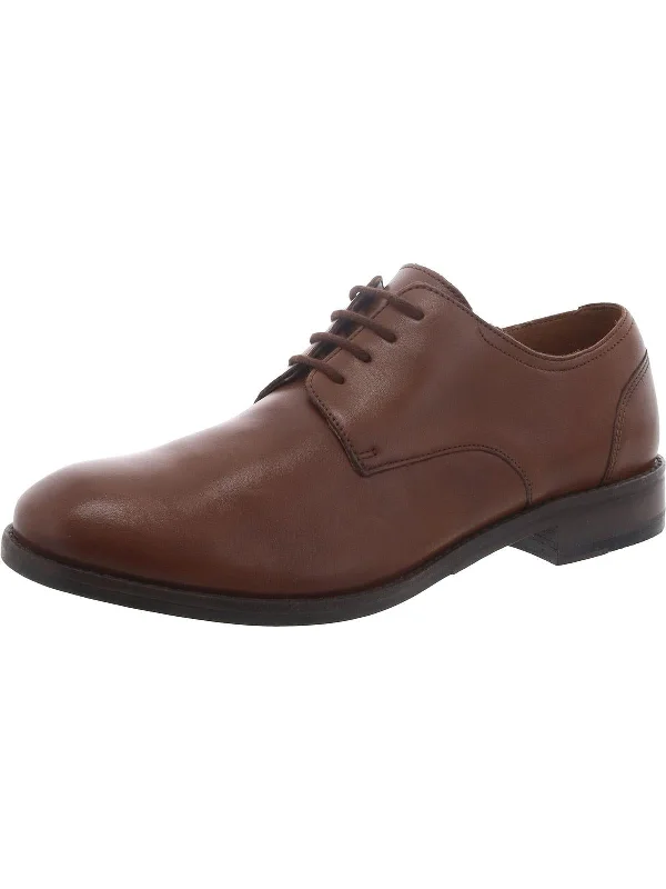 Flow Plain Mens Leather Lace Up Oxfords