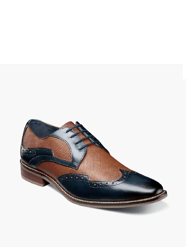 Joss Wingtip Oxford Shoe In Navy