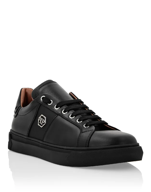 Leather Lo-Top Sneakers Hexagon Glow - in - the - Dark Shoe Design  