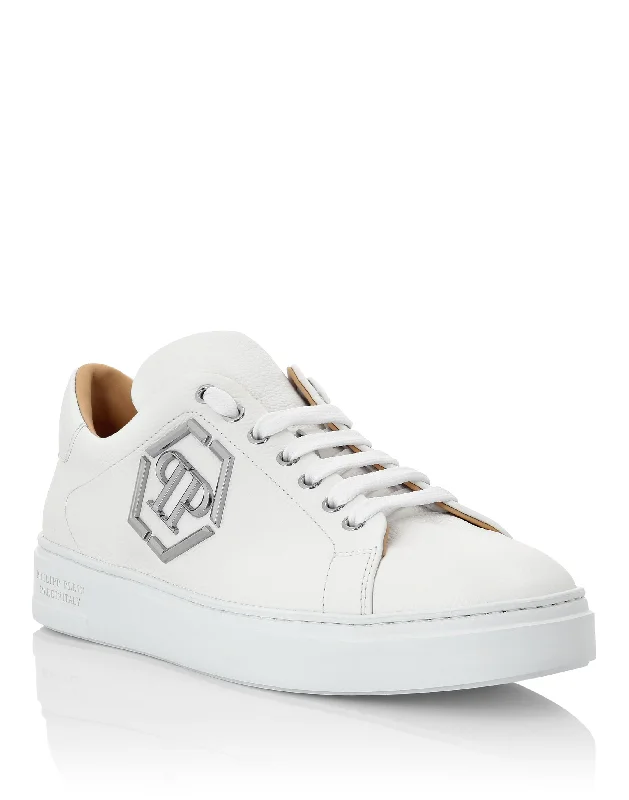 Leather Lo-Top Sneakers Hexagon Street - Art - Inspired Shoe Look  