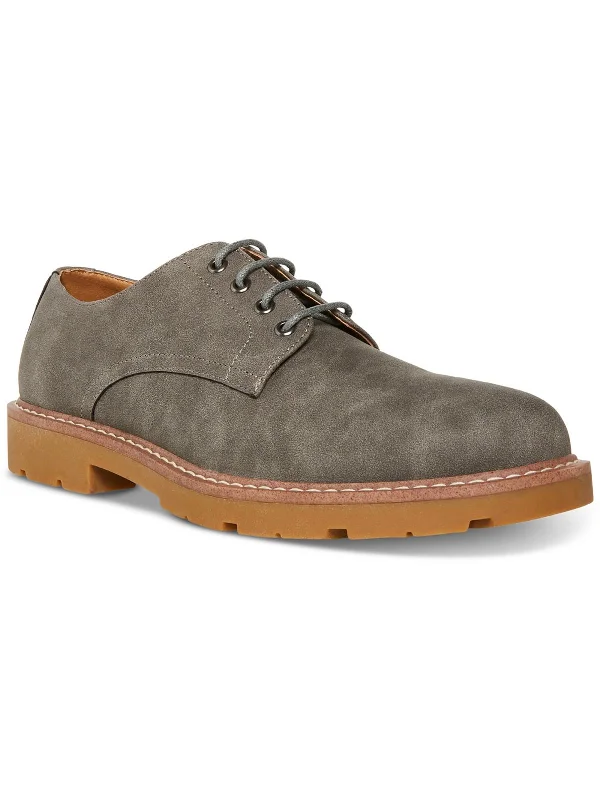 Loxtin Mens Faux Suede Block Heel Oxfords