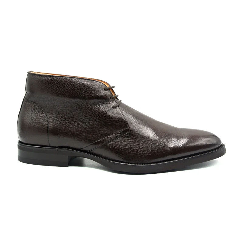 Marco Italian Deerskin Chukka Boot in Dark Brown by Zelli Italia