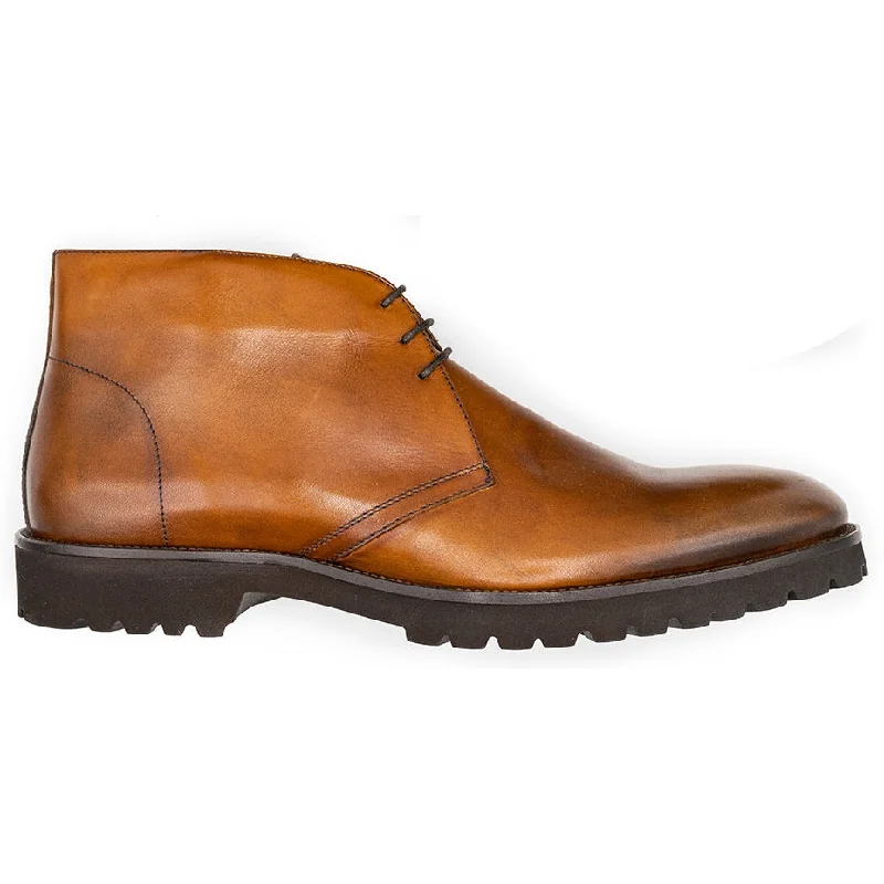 Marco Italian Hand Burnished Baby Calfskin Chukka Boot in Scotch by Zelli Italia