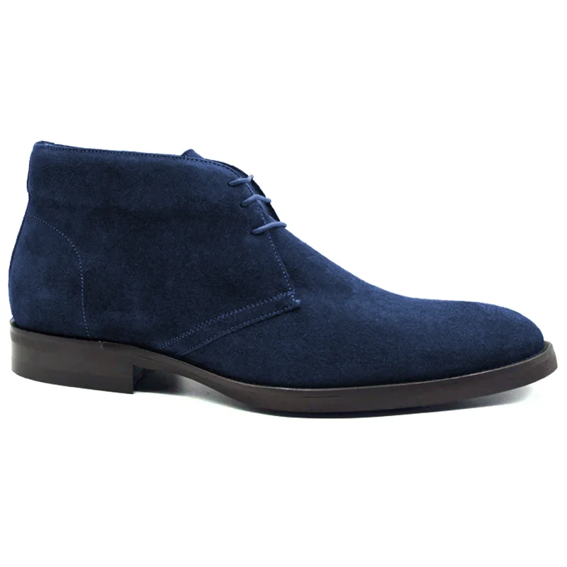 Marco Italian Sueded Calfskin Chukka Boot in Navy by Zelli Italia