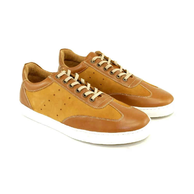 Mark Contemporary Sneaker in Tan Nubuck and Sheepskin by Alan Payne Footwear