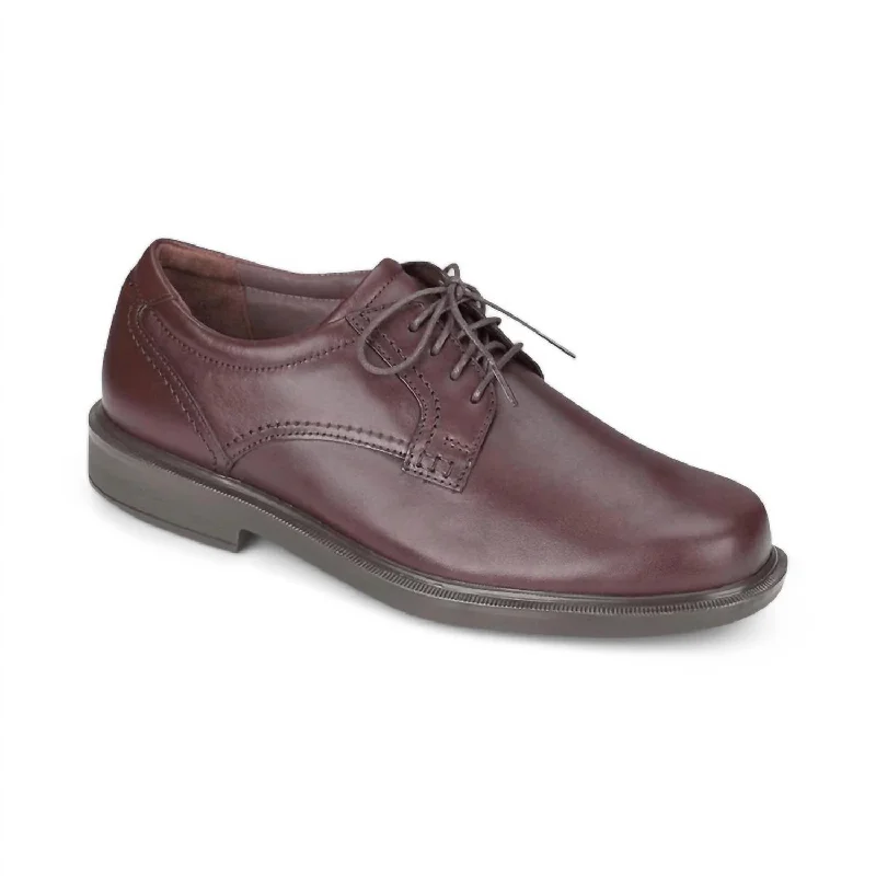 Men's Ambassador Lace Up Oxford Shoes - Narrow Width In Brown