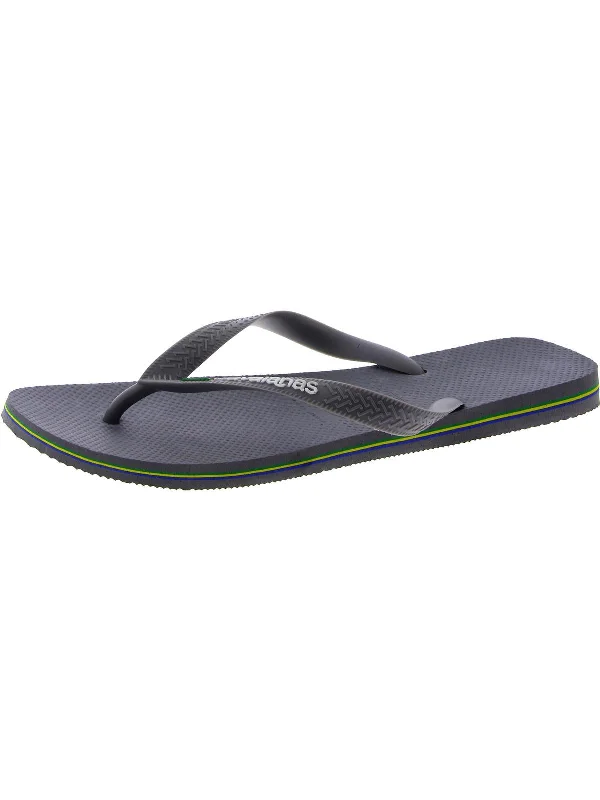 Mens Contrast Thong Flip-Flops