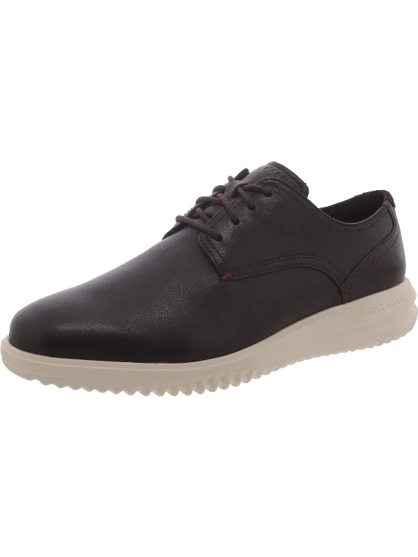 Mens Faux Leather Lace-Up Derby Shoes