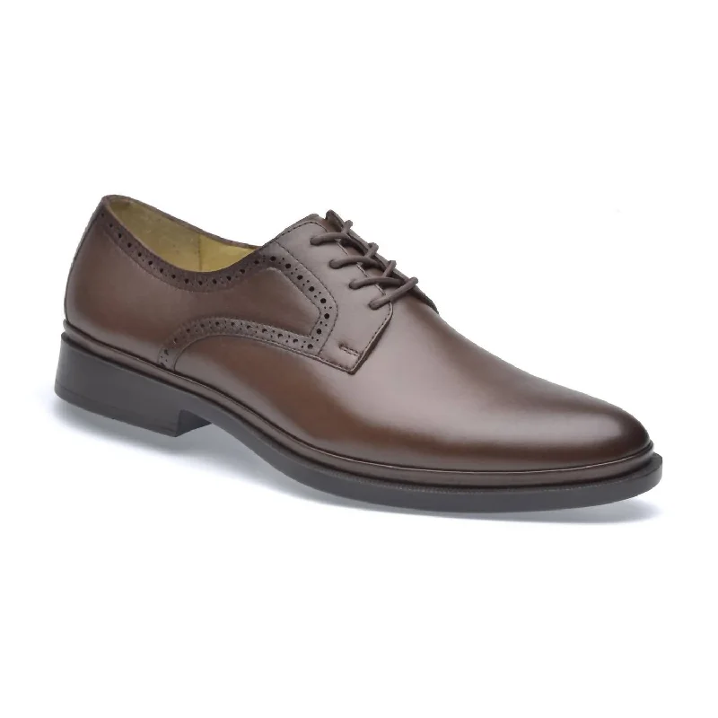 Men's Lambskin Oxfords Classic In Barista Brown