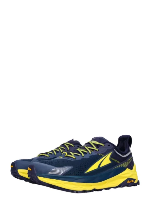 Men's Olympus 5 Trail Running Shoes In Navy Textured - Surface Shoe Look 