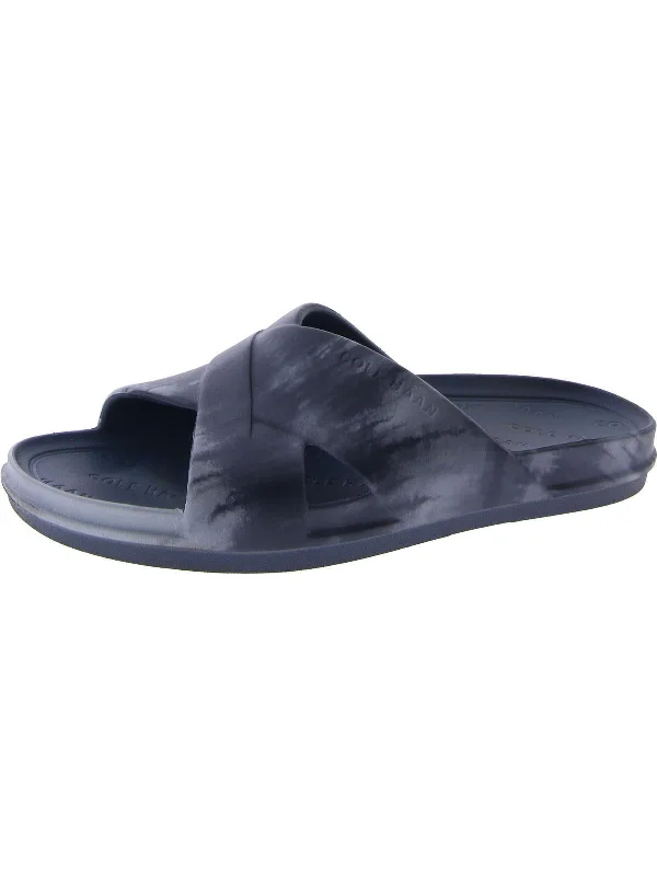 Mens Slip On Open Toe Slide Sandals