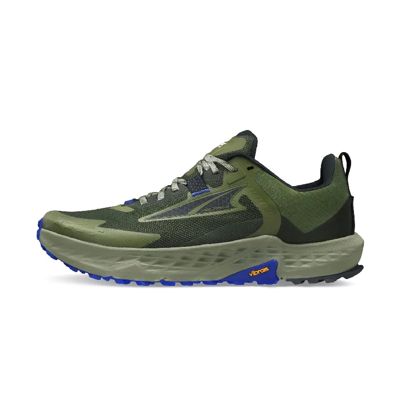 Men's Timp 5 Trail Running Shoes In Dusty Olive Serrated - Sole Boot Design  