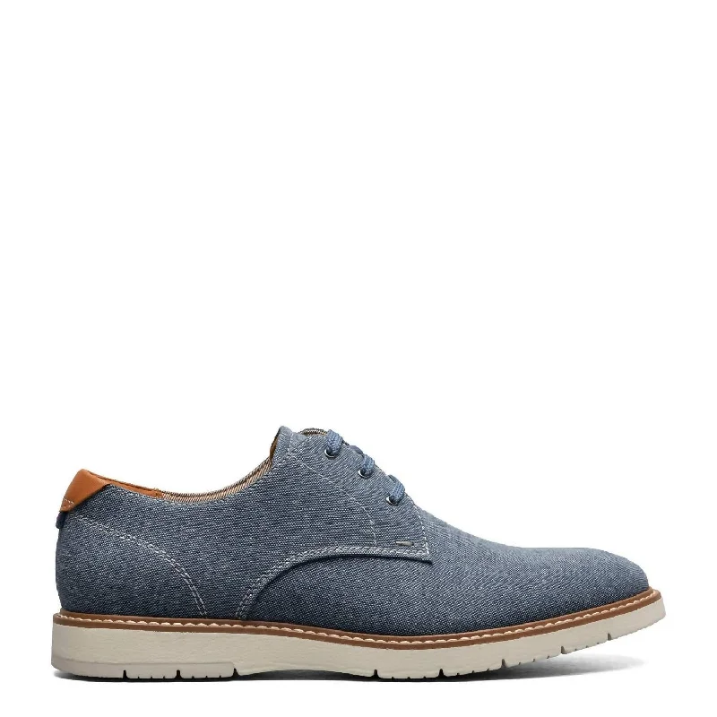 Men's Vibe Canvas Plain Toe Oxford Shoes - Medium Width In Blue