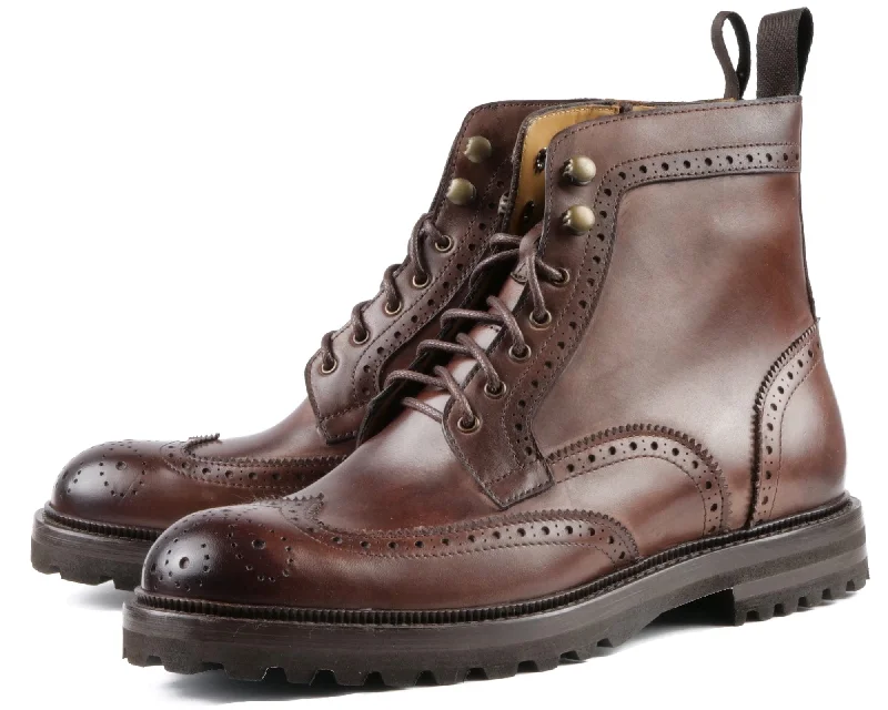 Montana Wingtip Brogue Boot Brown