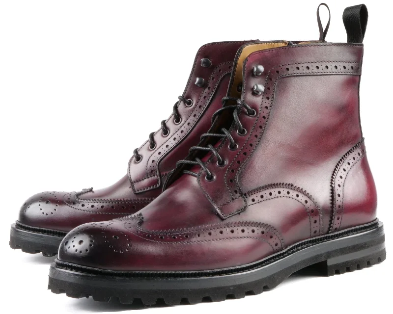 Montana Wingtip Brogue Boot Oxblood