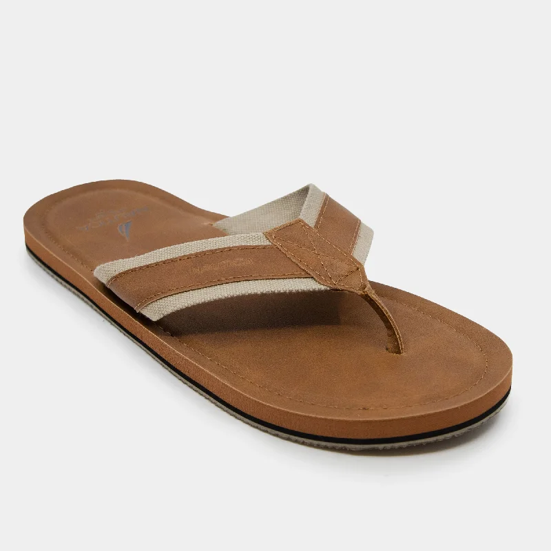 Nautica Mens Logo Embossed Thong Sandals