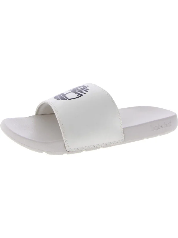 Playa Sands Mens Logo Man Made Slide Sandals