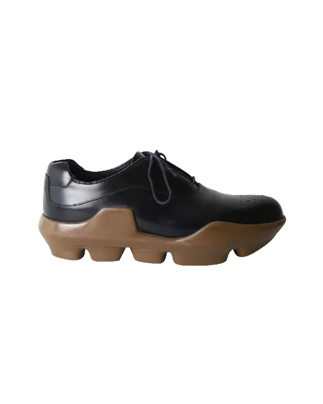 Prada Platform Brogues in Black Leather