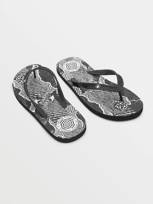 Rocker Sandals - Black Print