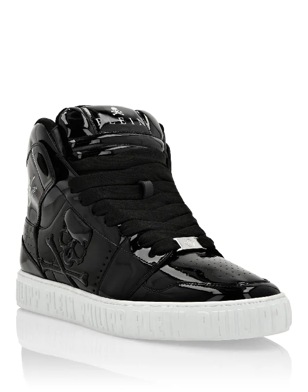 Super Street Hi-Top Sneakers Skull&Bones Collapsible Shoe Look  